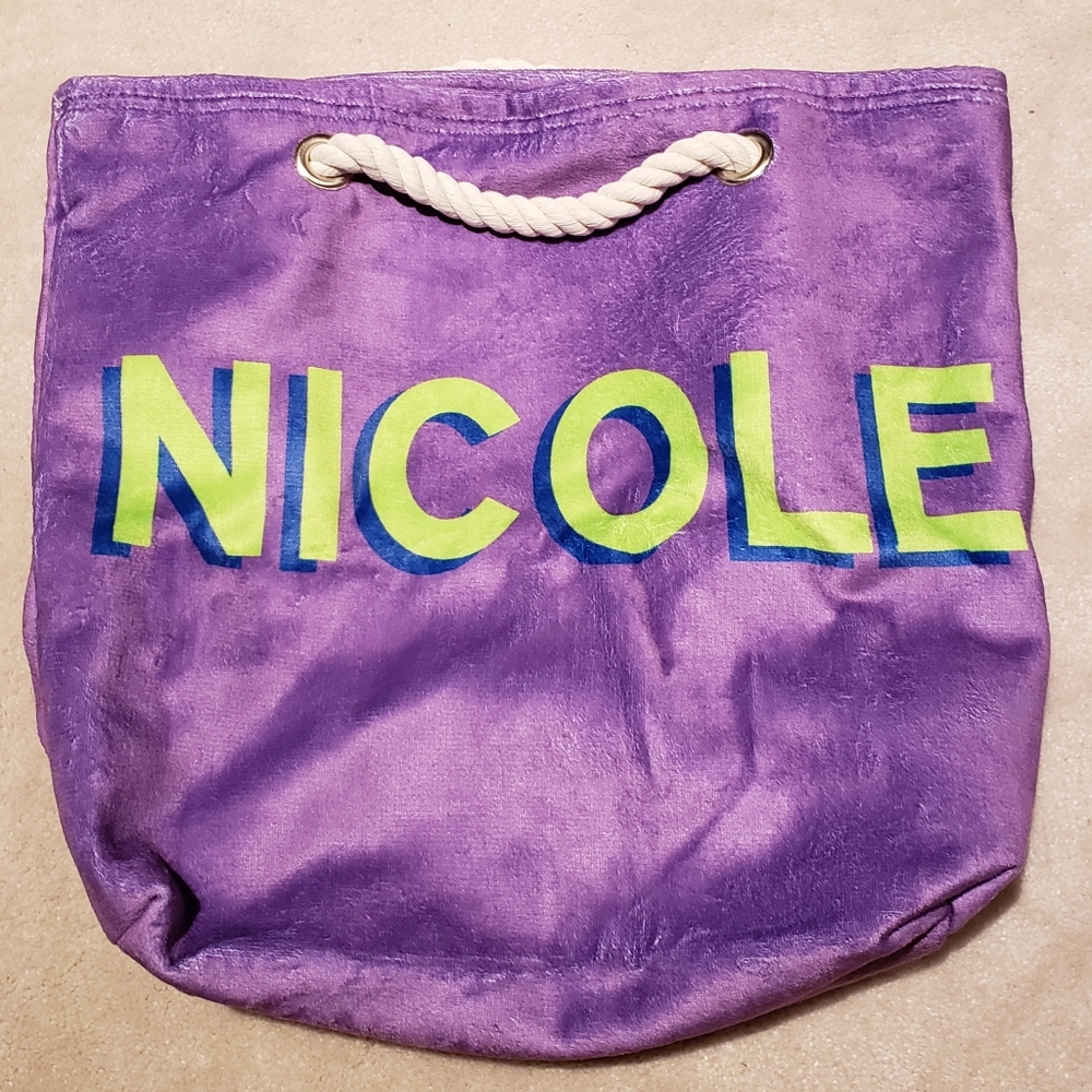 Terry Cloth Beach Bag Personalized "NICOLE"